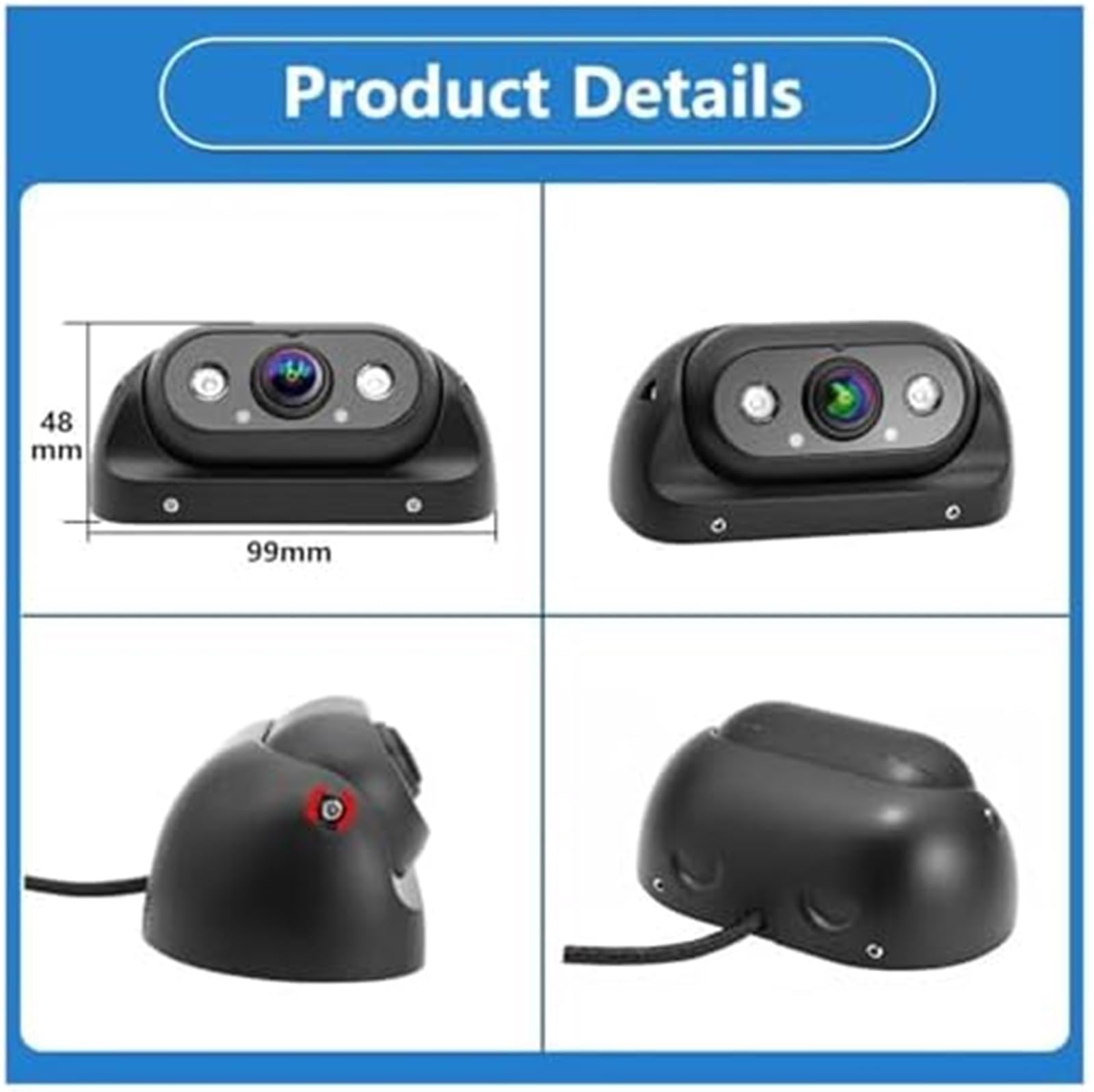 Kamera tylna Cvbs Ahd 1080P Samochód, dla monitorowania autobusów ciężarowych Night Vision Cofanie 12-24 V System kamer wspomagających parkowanie samochodu(BLACK 4 PIN)