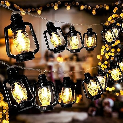Image of One94Store 3 Meter 10 LED Lantern String Fairy Lights - Warm White Plug-in Decorative Lights for Home, Bedroom, Diwali, Christmas, Indoor & Outdoor Decoration, Festival Decor Lighting