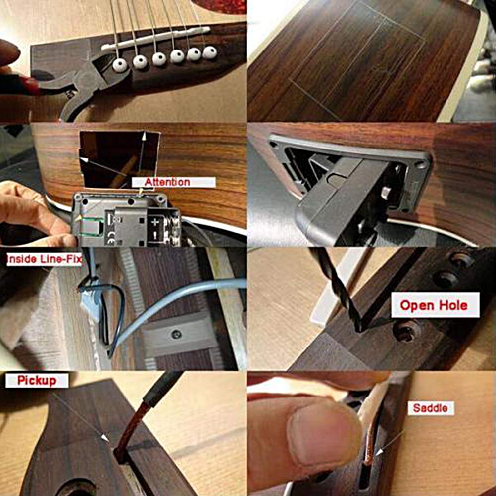 Préampli de guitare, égaliseur à 3 bandes, micro piézoélectrique, préamplificateur de guitare acoustique avec contrôle du volume LCD, kit de guitares acoustiques