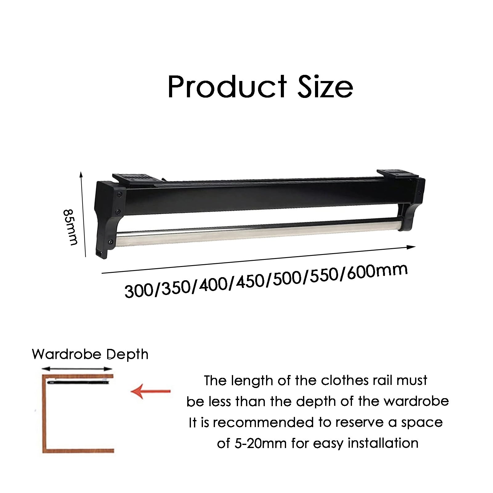 Perchero extraíble para Pantalones, Soporte para Corbatas Ajustable de Acero Inoxidable, organizadores de Armario deslizantes, 1 Paquete, para Jeans, Toallas, Corbatas, chales, Ropa, Bufanda