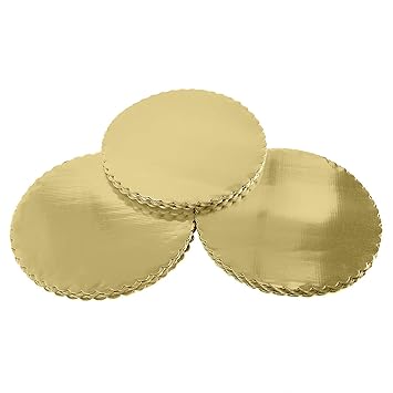 3 Size Combo 7,8,9 Each 2 Piece Gold Cakeboard Round, Eco-Friendly Recycled meterials,Cake Circle Base Boards Cake Plate Round Coated Circle Cakeboard Base
