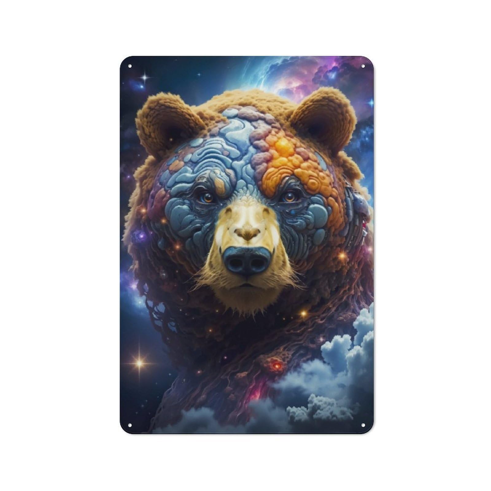 Junmoney Fantastic Bear Industrial-Style Tin Sign 30X20cm For Pub Or Café, Suited To Pub Decor Enthusiasts