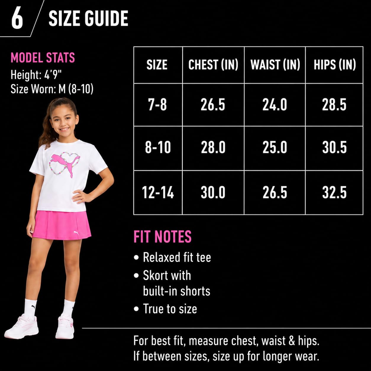 PUMA Aktives Rock-Set für Mädchen, 2-teilig, Aktiv-Skort und kurzärmeliges athletisches T-Shirt, sportliches Mädchen-Sommer-Outfit-Set (7–14)
