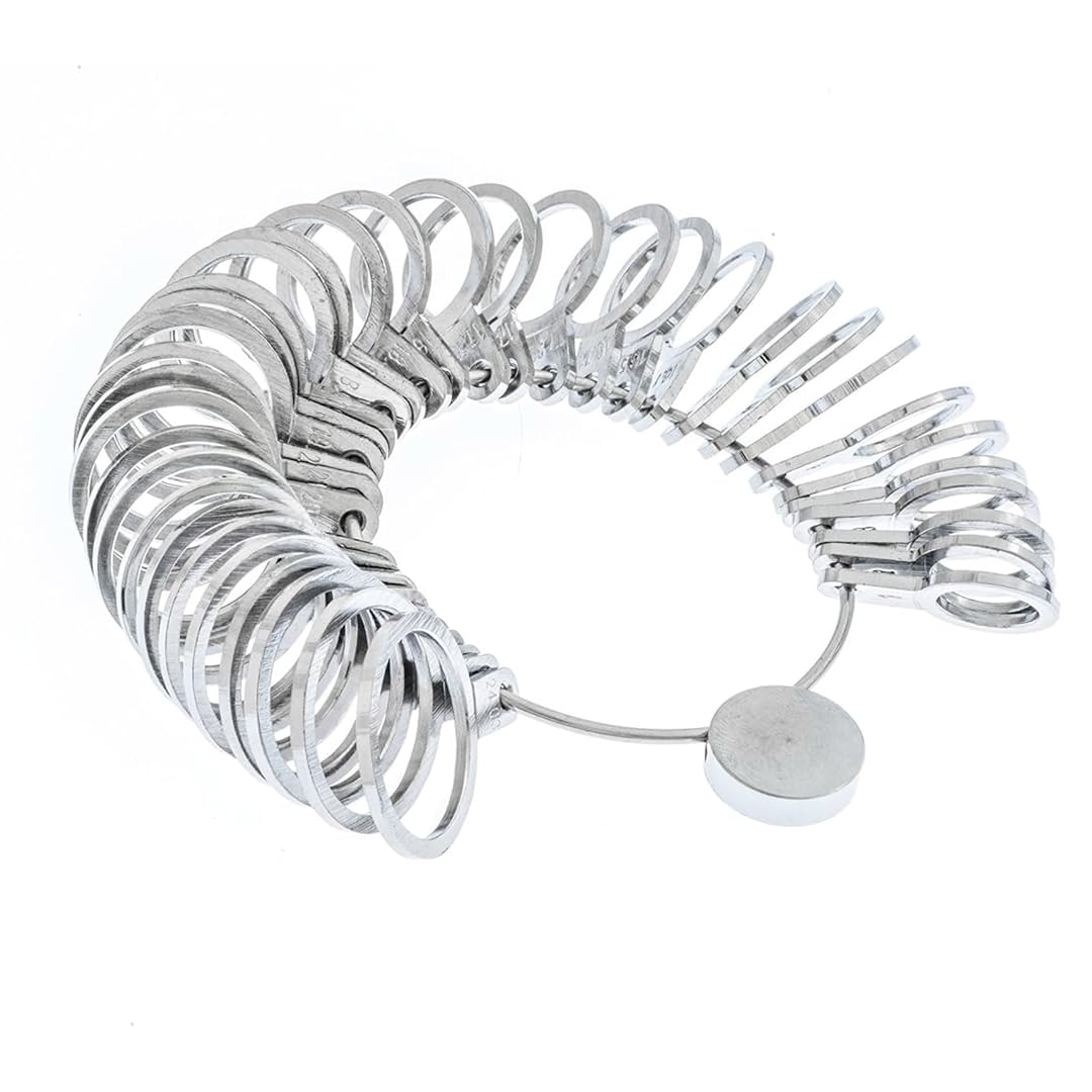 SE 36-Piece Chrome Plated Brass Ring Sizer Set - USA Sizes 1-15, EU 41-76, International 1-36 -JT130RS