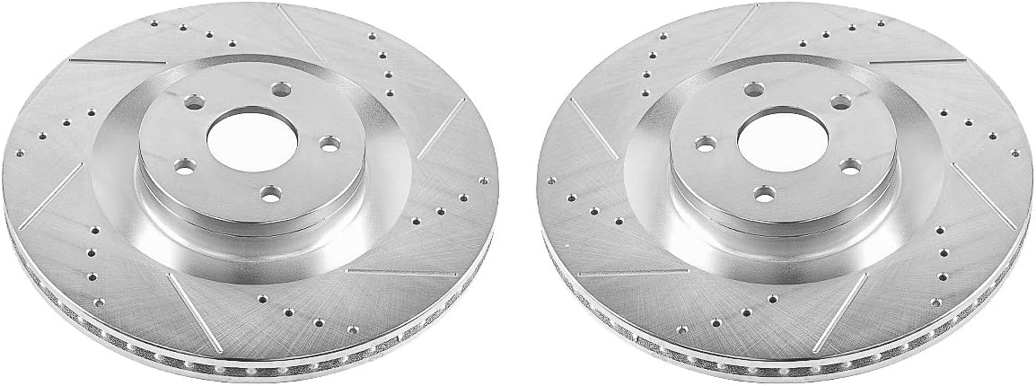 Power Stop AR85180XPR Front Evolution Drilled and Slotted Rotor Pair For Ford Focus 2016-2018 [Model Specific]