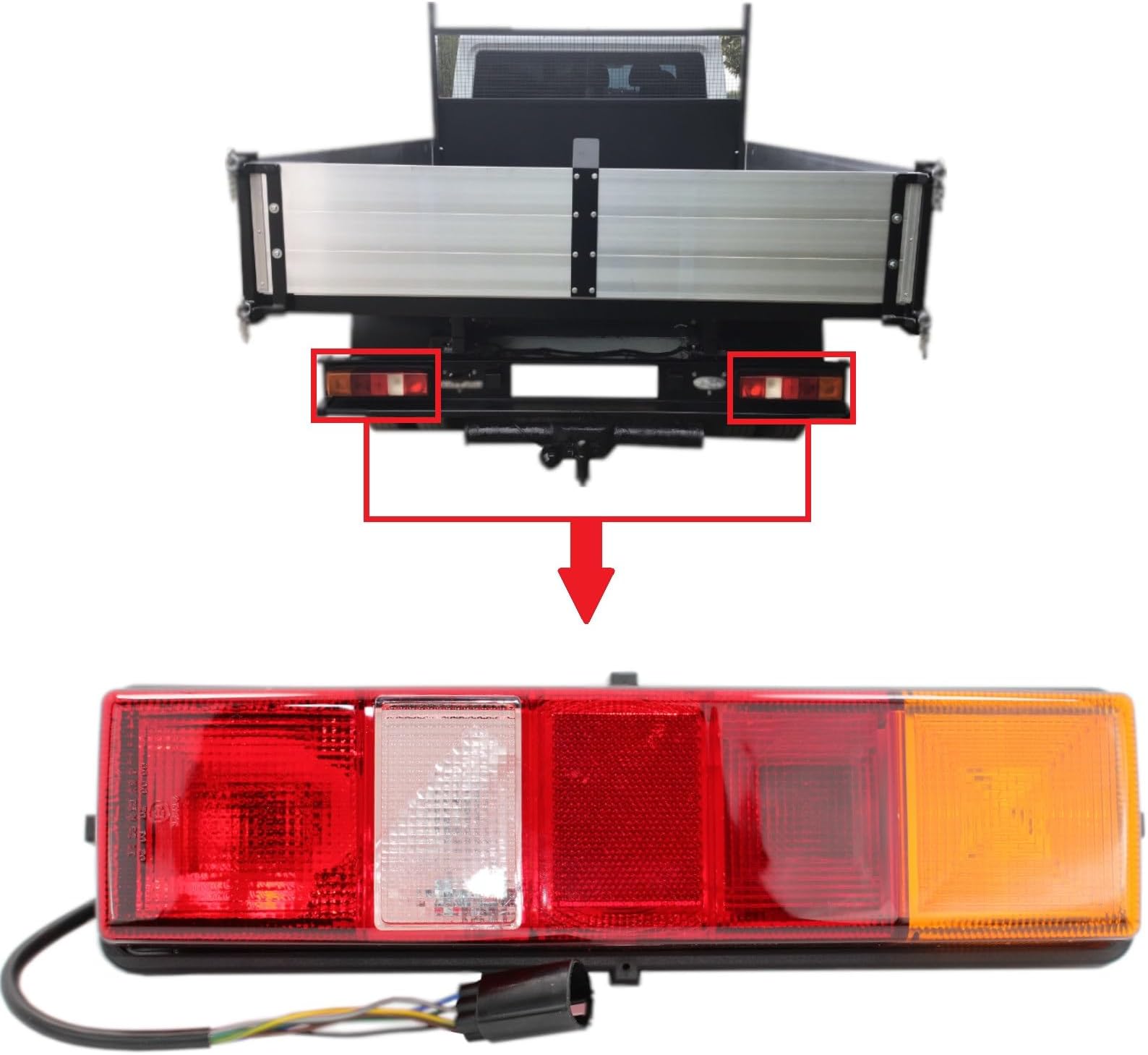 Rear Tail Light Lamp Right or Left For Ford Transit Mk5 Mk6 Mk7 Tipper Pick-Up Chassis Cab (1985-2014) 4388140 YC1513K464AA YC1513K464AB
