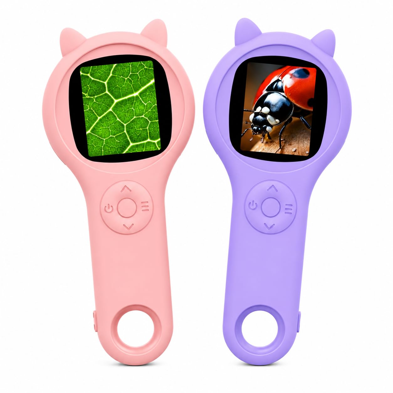 Pink and Purple Microscope for Kids-200X Portable Digital Mini