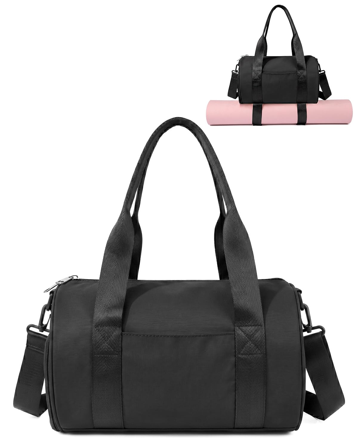 Small Gym Bag for Women, 11L Mini Duffle Bag with Shoe Compartment, Wet Pocket & Yoga Mat…