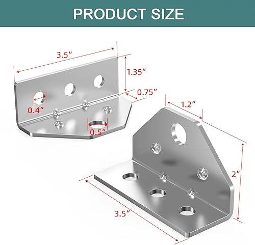 Miniatura 4 de 8 piezas de soporte de ángulo superior giratorio para remolque de barco, soporte de ángulo superior galvanizado para pontón de barco, soporte