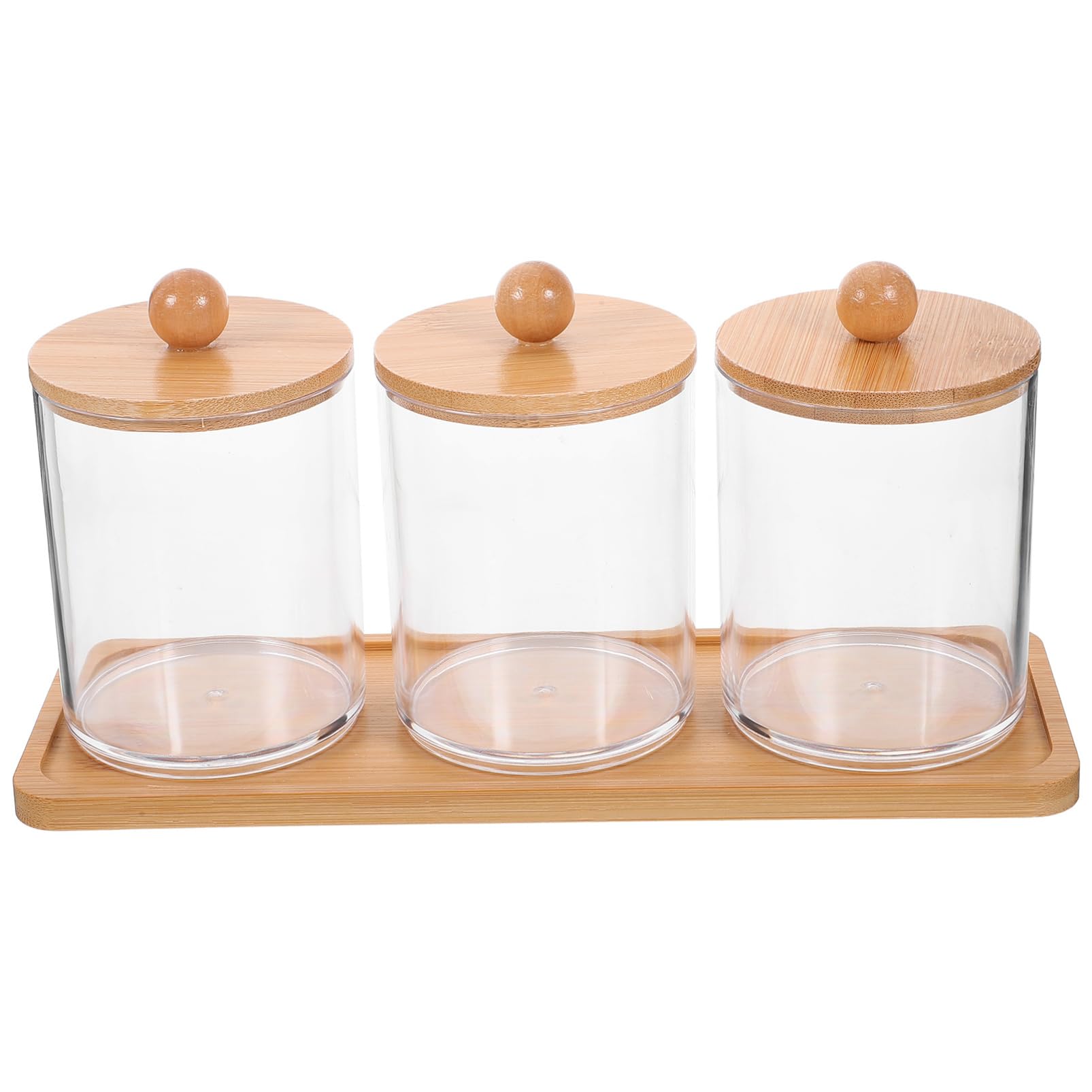Amosfun 3 Sätze Make-up- Schminktisch Kommode Wattepaddosen Für Wattebällchen Multifunktionale Badezimmer-waschtisch-organizer Wattepads P.s