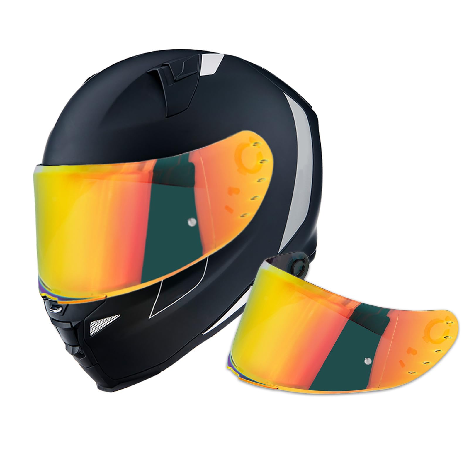 Visera Casco,Visera Casco Moto para MT V-14 Rapide Targo Blade 2,Visera de Lente para Casco Protección contra Viento,Casco de Moto Accesorios (Cromo Rojo)