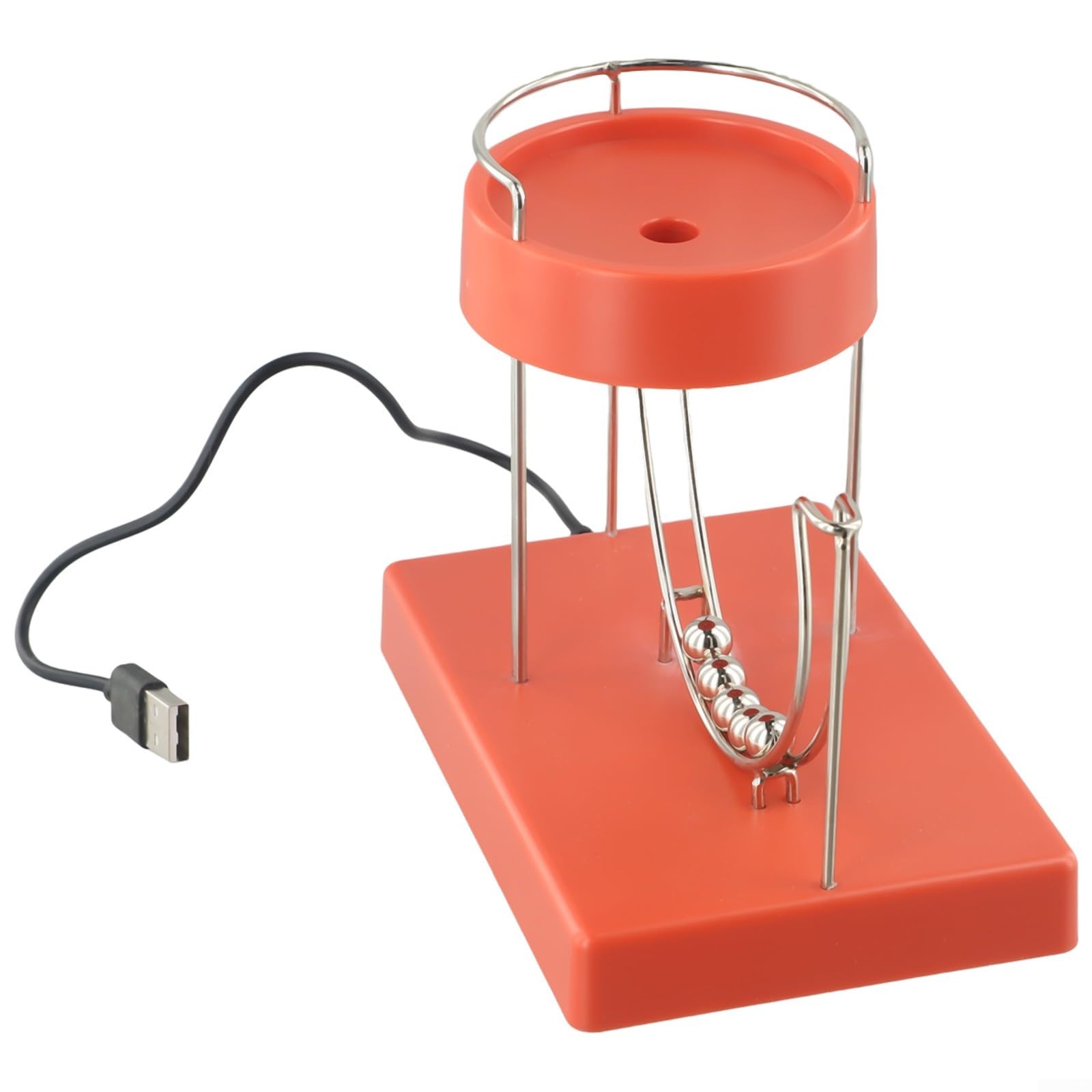Oniissy Electromagnetic Art Perpetual-Motion Machine,Motion Machine Decoration,Silent Rolling Ball Perpetual-Motion Simulator,Dynamic Newton's Law Model(Red)