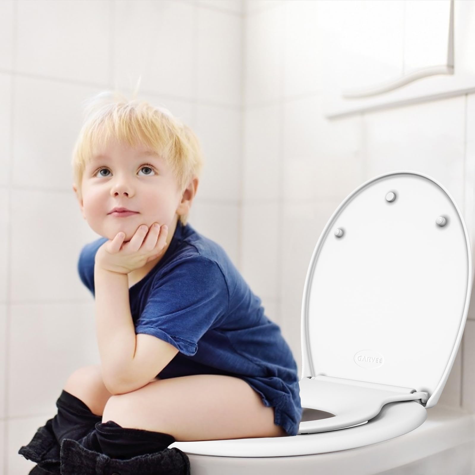 GarveeLife Toilettendeckel mit Absenkautomatik abnehmbar, antibakteriell