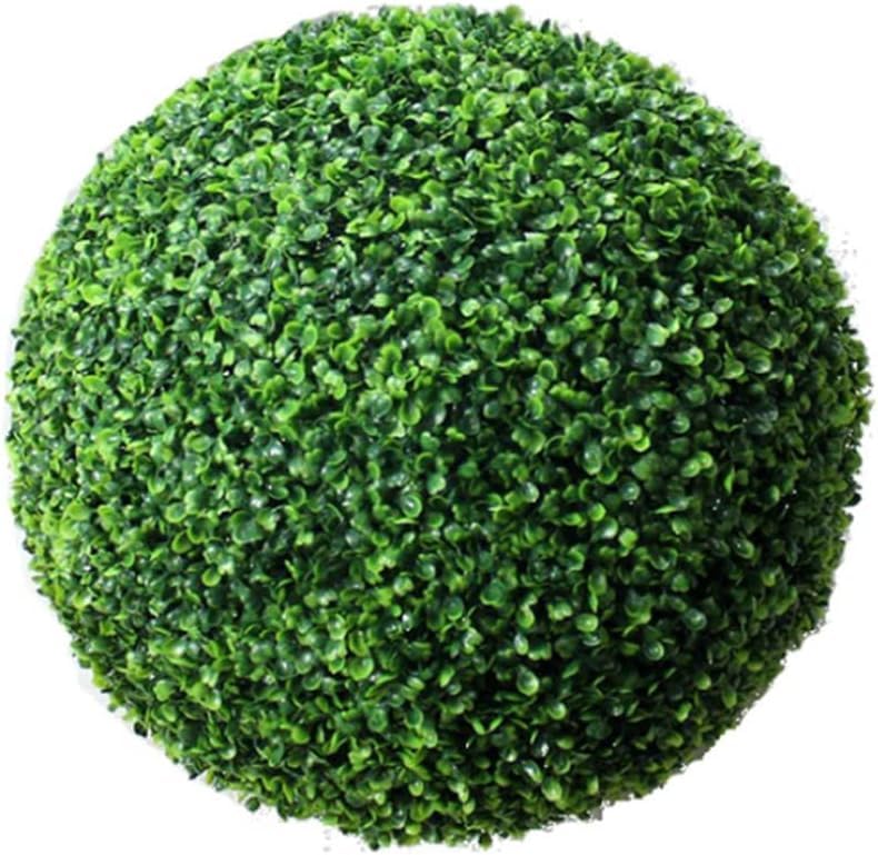JOHN'SDECOR Artificial Boxwood Topiary Ball - Realistic Fake Plant for Table Decoration, Garden, Wedding Decor - Hanging Indoor/Outdoor Green Ball - Artificial Grass Dome Ball Plants (35 Cm)
