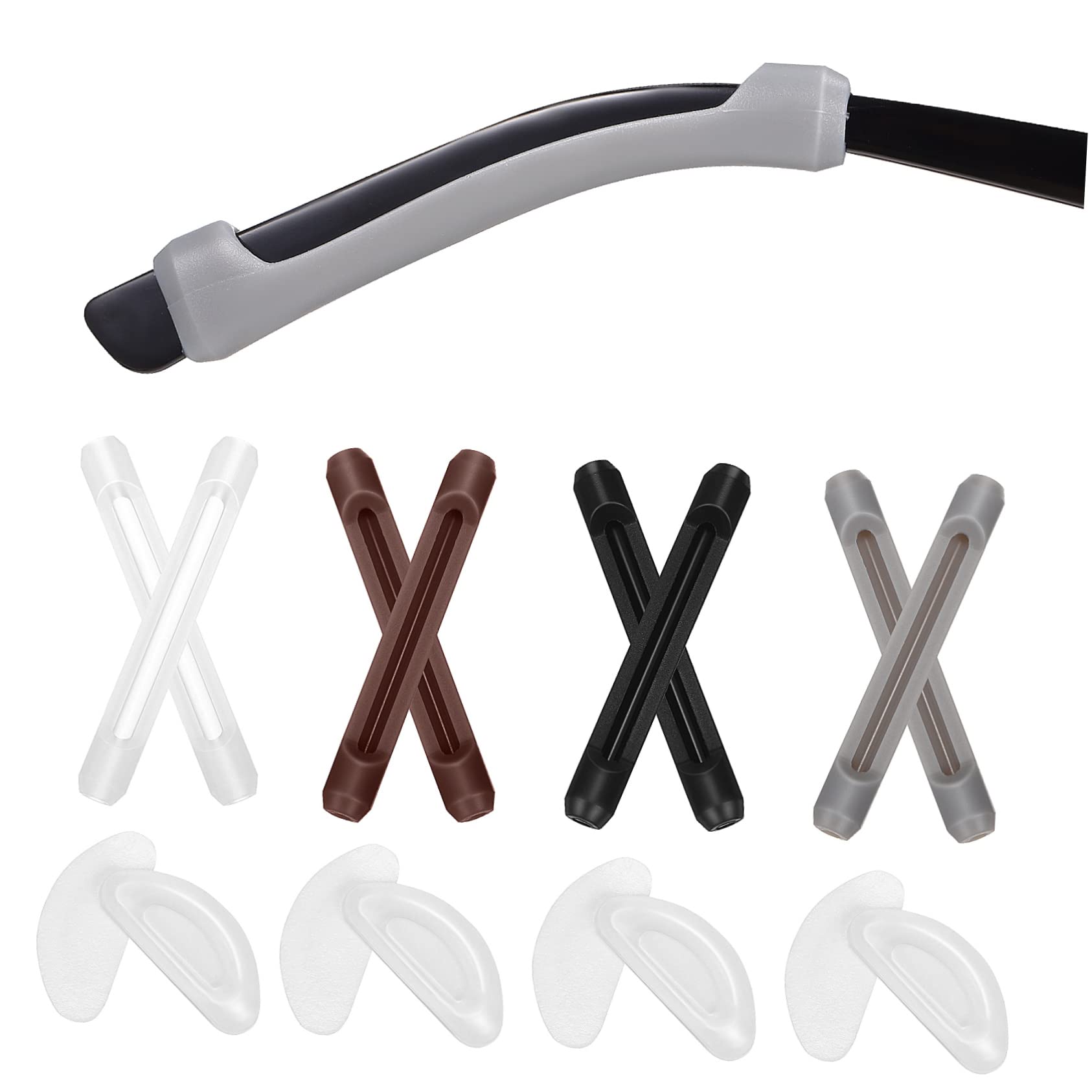 UKCOCO 5 Sets Silikon-nasenpads für Brillen Bequeme Brillenbeine – für Sonnenbrillen Weiches Material Paar X 5
