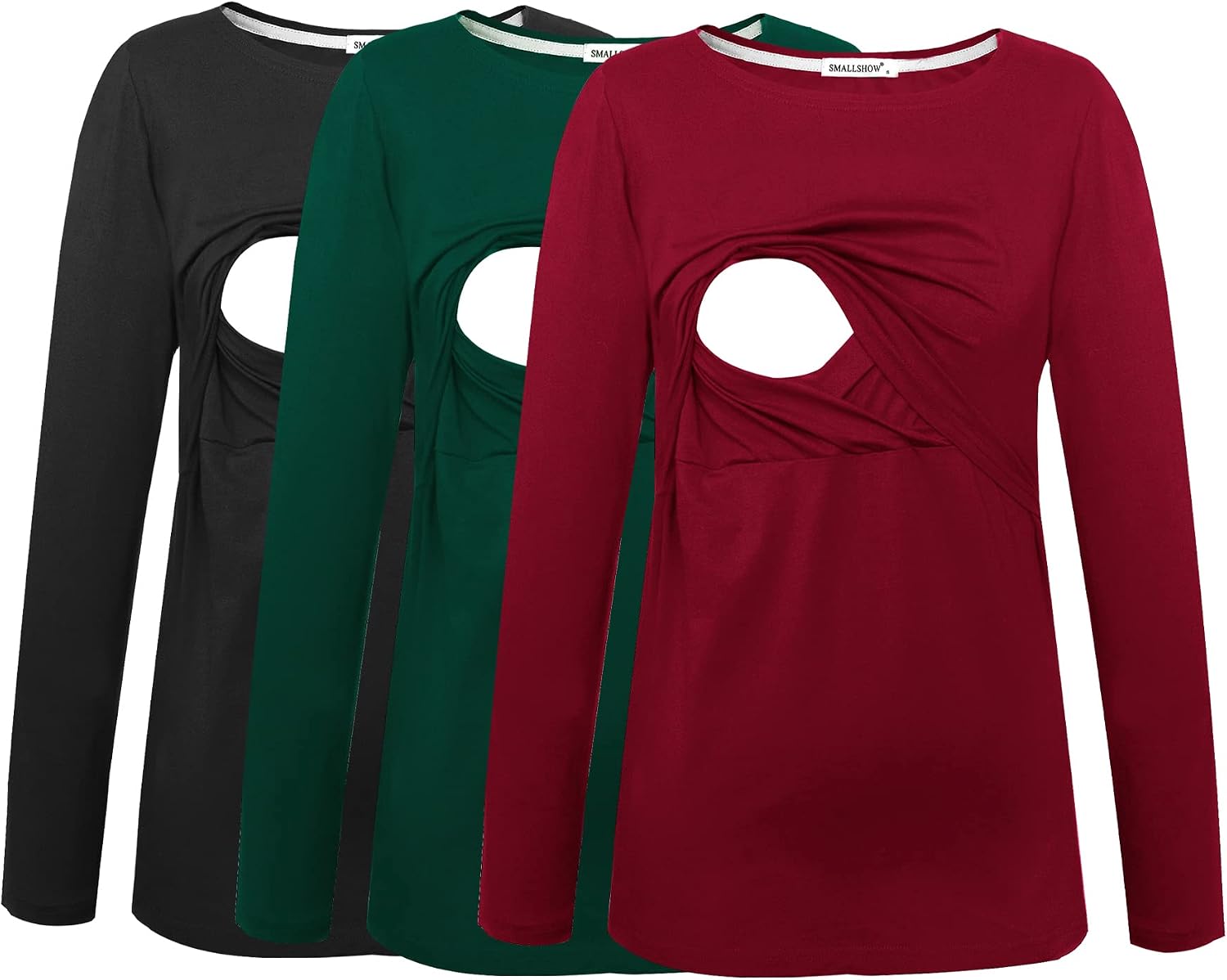 Smallshow Women's Maternity Nursing Tops Comfy Long Sleeve Breastfeeding T-Shirt