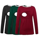 Women's Maternity Nursing Tops Comfy Long Sleeve Breastfeeding T-Shirt