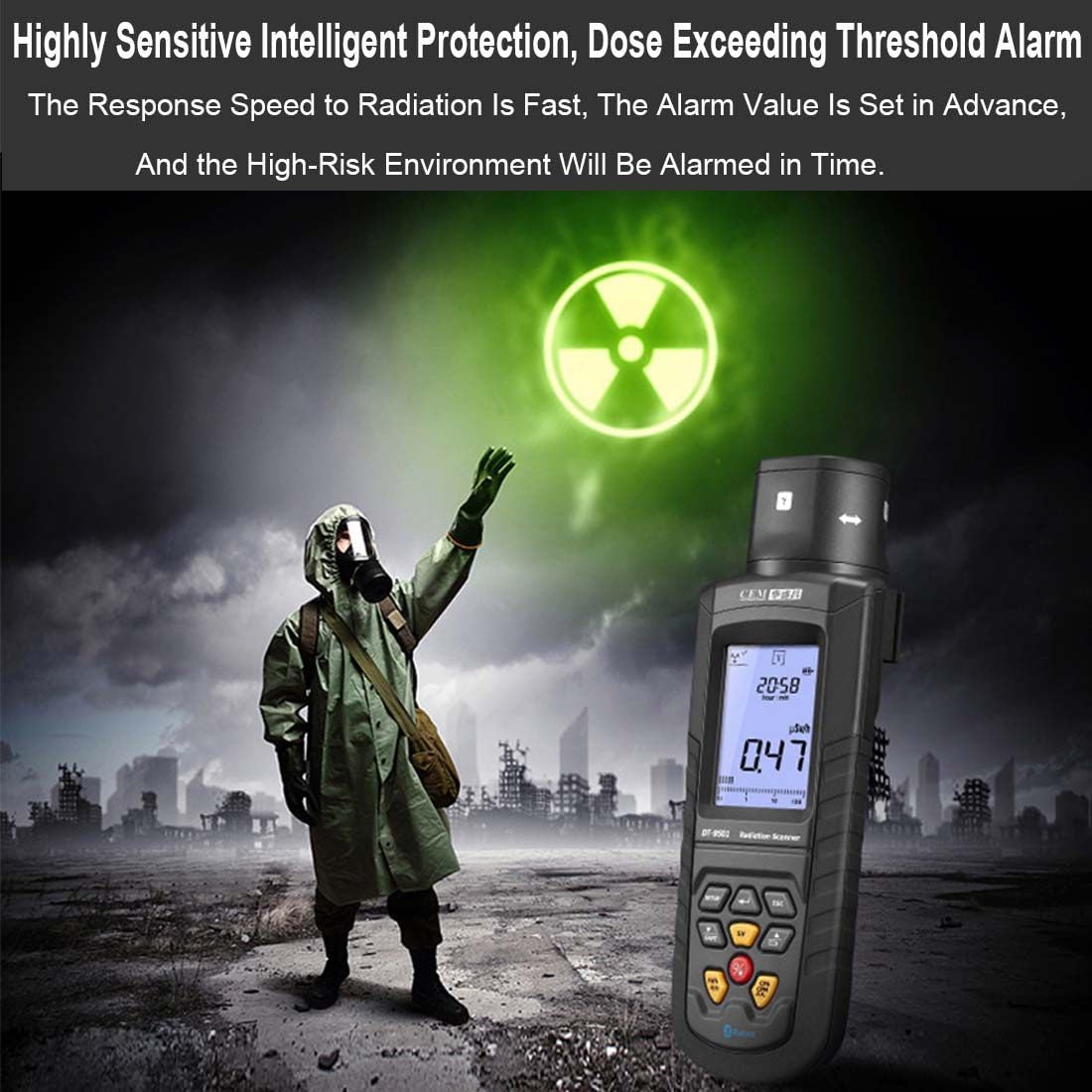 Geigerzähler Radioaktivität, Nuklearer Strahlungsdetektor, Röntgenmessgerät, Tragbares Digitales Messgerät, Hochempfindliches Dosimeter Mit LCD-Display-Alarmgerät