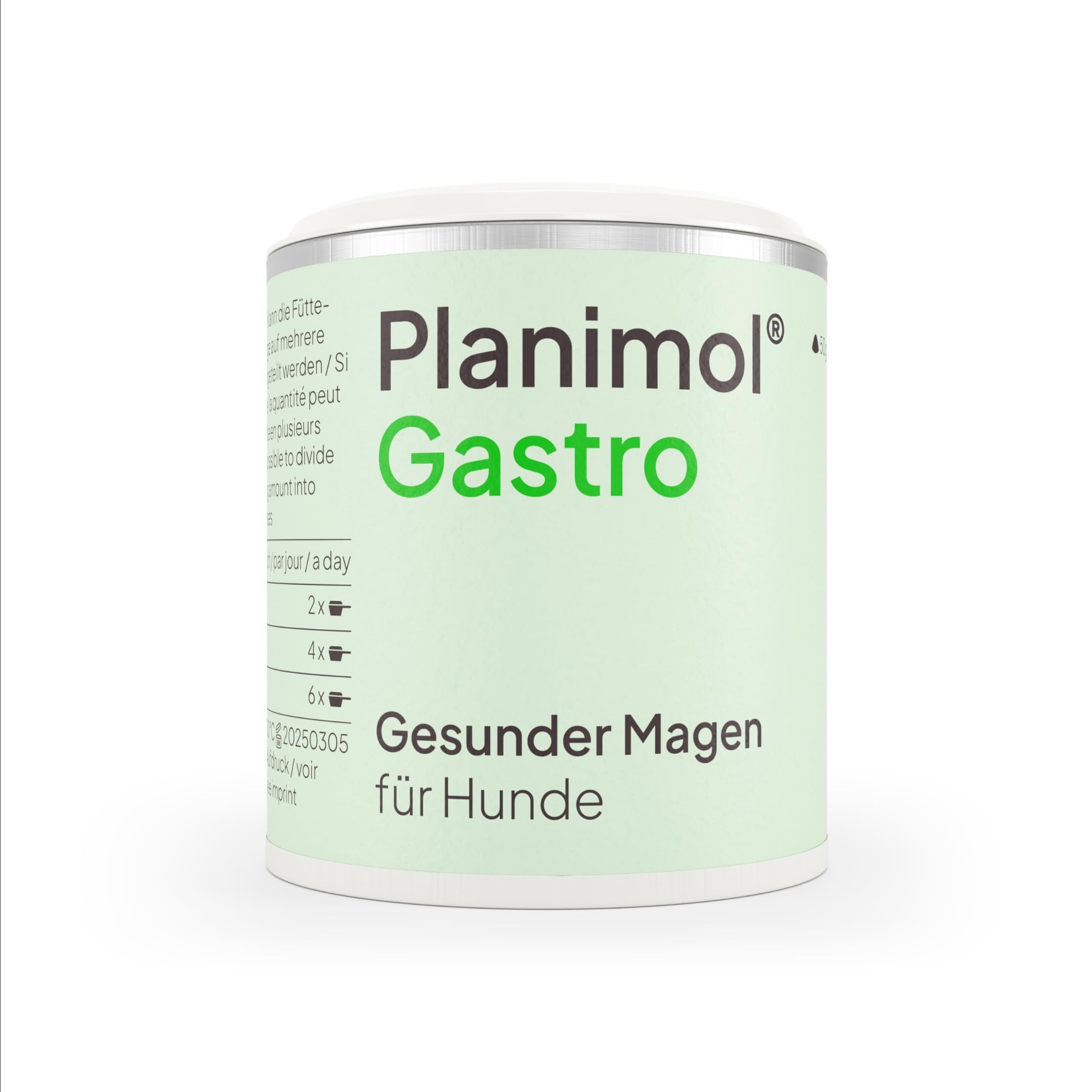 Planimol Gastro Pulver - natürliches Ergänzungsfuttermittel für Allergiker-Hunde - bei sensibler Verdauung & Sodbrennen - unterstützt Magenschleimhaut & Säurebalance - 50 g