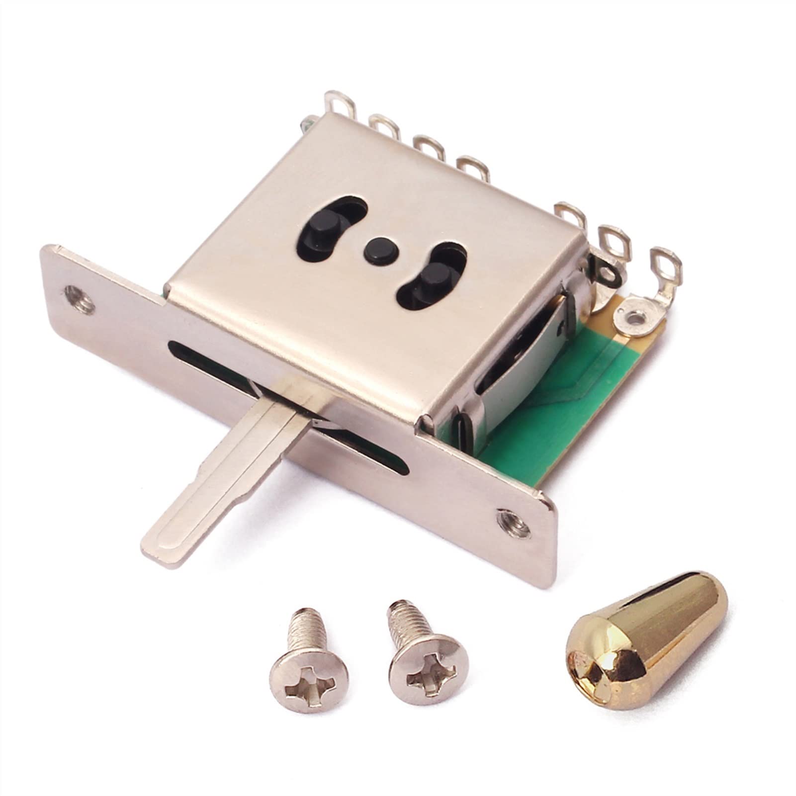 FLFL Convertidor Selector De Pastilla De 5 Vías con Punta Blanca para Guitarras Eléctricas ST Partes Guitarra (Color : Gold)