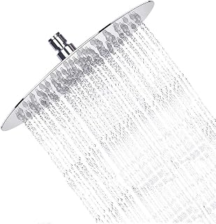 Shower Head, sinzau 10 Inch Round Rain Showerhead, 304 Stainless Steel, Ultra-Thin Design-Best Pressure Boosting