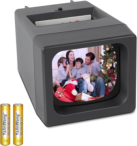35 mm Film & Slide Viewer, 2X LED Illuminated Viewing Slide Projector for Old Slides and 35mm Film Negatives(2 AAA Batteries Included)
