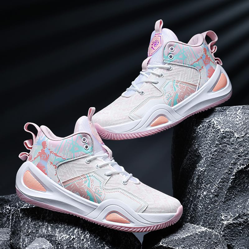 Image of Womens Mens Basketball Shoes Volleyball High Top Breathable Fashion Comfortable Outdoor Sport Non Slip Rubber Sneakers