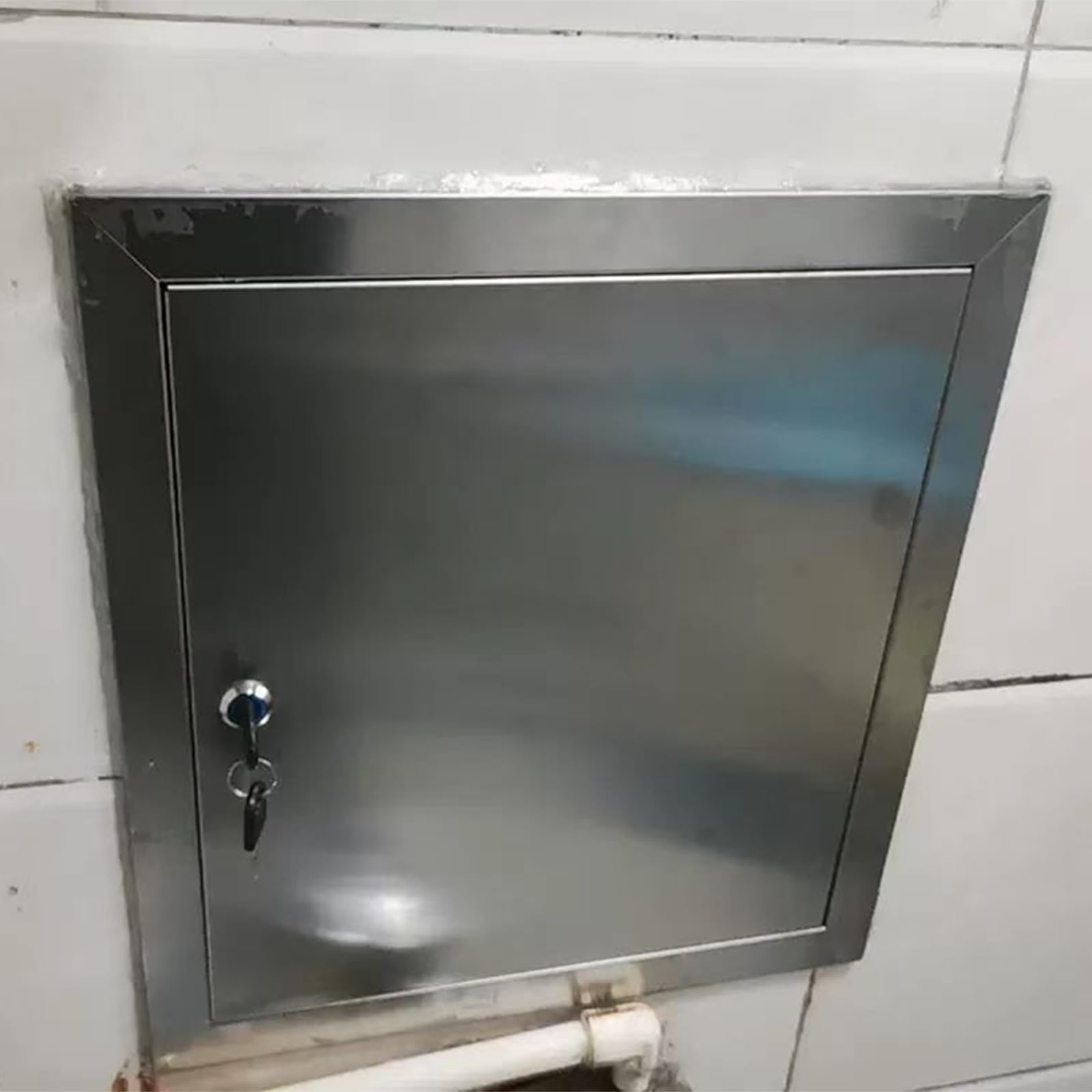 LZMZMQ Stainless Steel Access Panel with Lock and Keys, Heavy-Duty Access Door 6x6 8x12 12x16, Wall and Ceiling Inspection Hatch Plate for Wiring