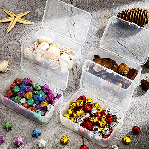 Image of SATINIOR 24 Packs Small Clear Plastic Beads Storage Containers Box with Hinged Lid for Storage of Small Items, Crafts, Jewelry, Hardware (3.5 x 2.4 x1.2 in)