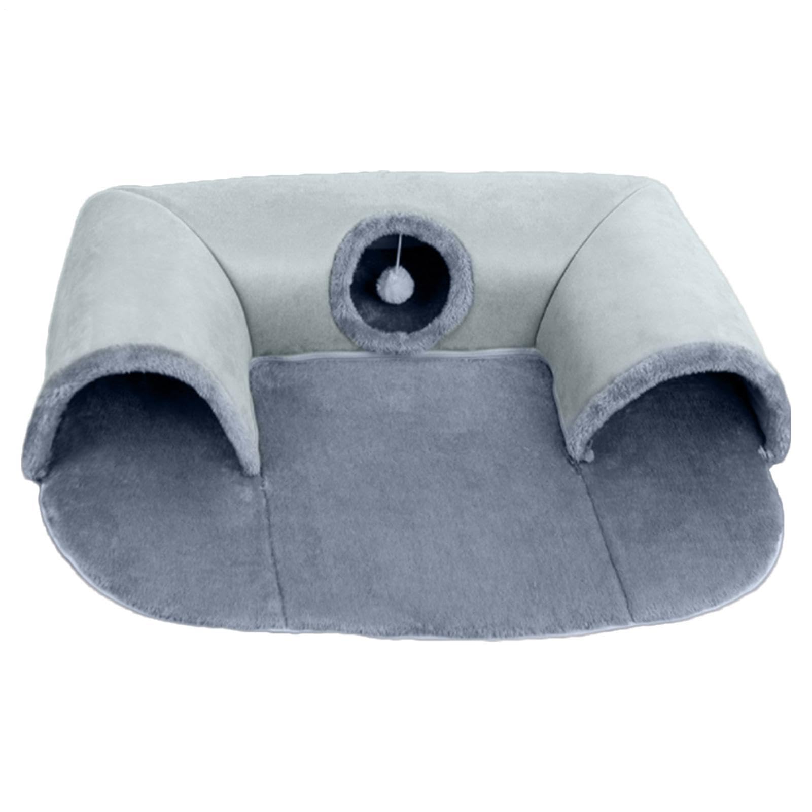 Cama plegable para gatos lavable con forma ergonómica en U y textura de felpa blanda