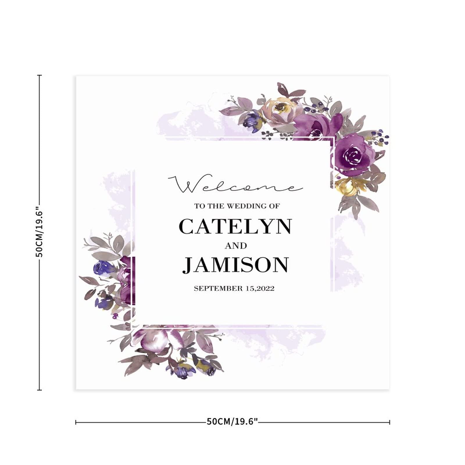 Hochzeitsdekoration Holzschild "Welcome to Our Wedding Sign", Hochzeitsschild, Hochzeitsschilder, 50,8 x 50,8 cm