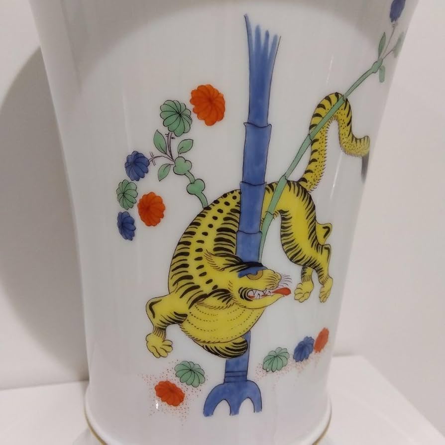 MEISSEN マイセン シノワズリ 竹虎 花瓶 BASE MEISSENマイセン シノワズリ 竹虎 花瓶 BASE