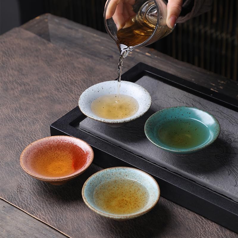 GSOUL Kungfu Tea cup Stoneware Cup Ceramic Host Retro Japanese Handmade Tea Bowl Home Kung Fu Small Small Tea Cups