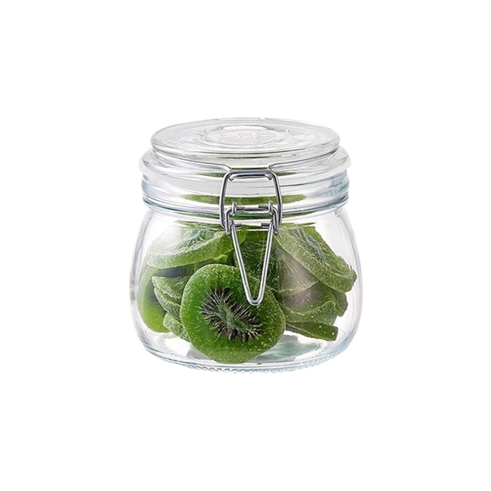 ZNJAMN Transparent Glass Sealed Jar Buckle Lid Storage Household Enzyme Jam Bottle Pickle for Pickling(500ml)
