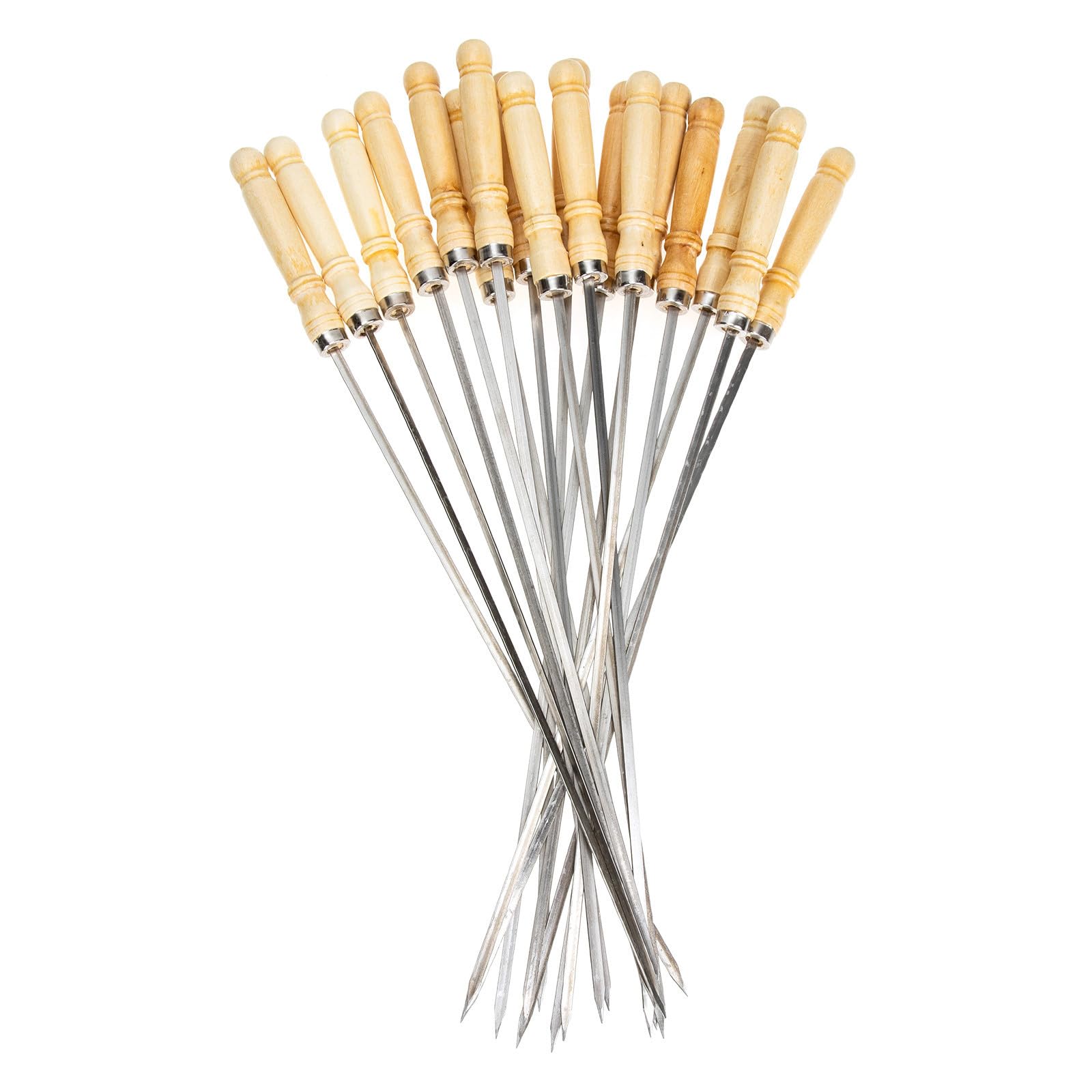 Brochetas de acero inoxidables fáciles de limpiar y transportar para asar