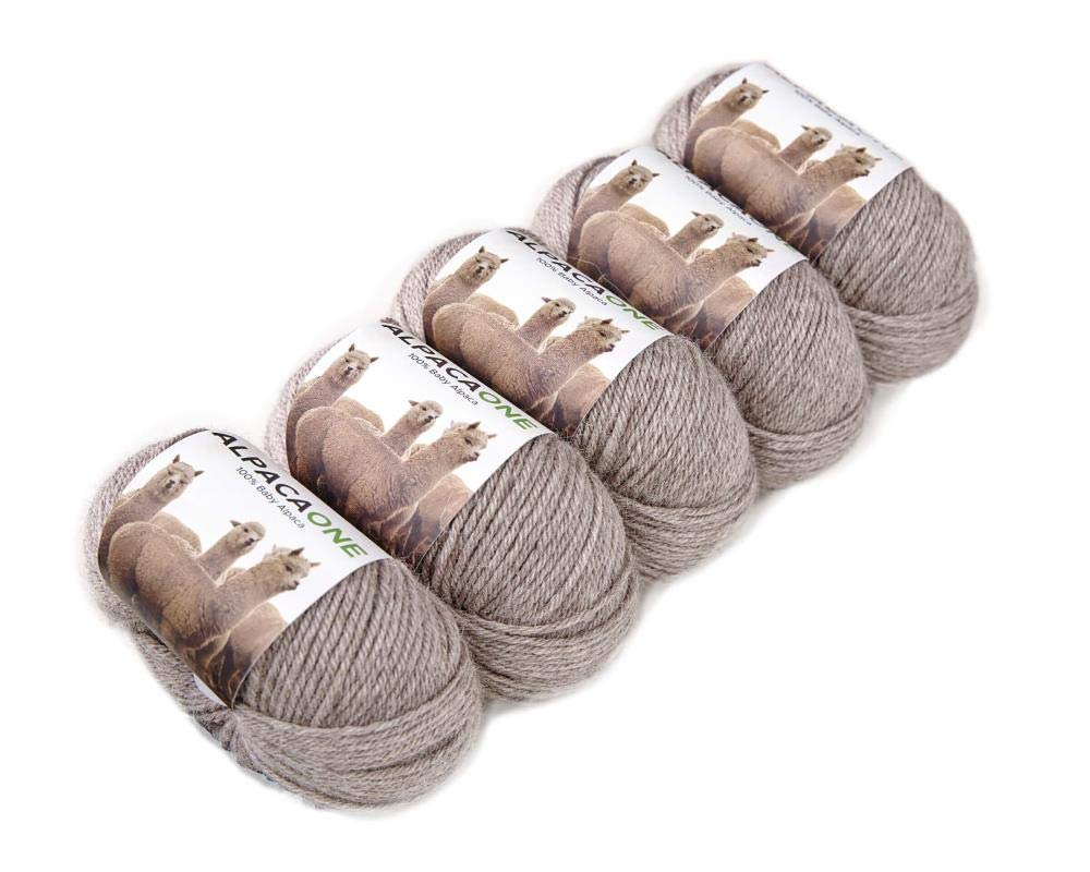 5-Pack Alpaka Wolle Sand 100% Baby Alpaka 5x50g