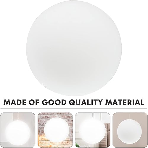 Miniatura 7 de OSALADI Reemplazo de pantallas de lámpara de vidrio esmerilado, cubierta de pantalla de vidrio redonda blanca para lámpara colgante, reemplazo de
