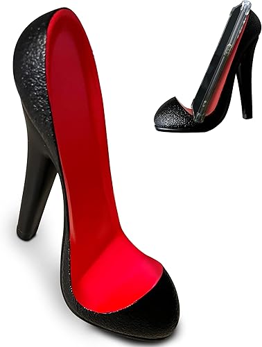 Trovety Soporte de teléfono para zapatos, elegante poliresina, para el hogar, escritorio, mesa de oficina, base estable, tamaño amplio, para la