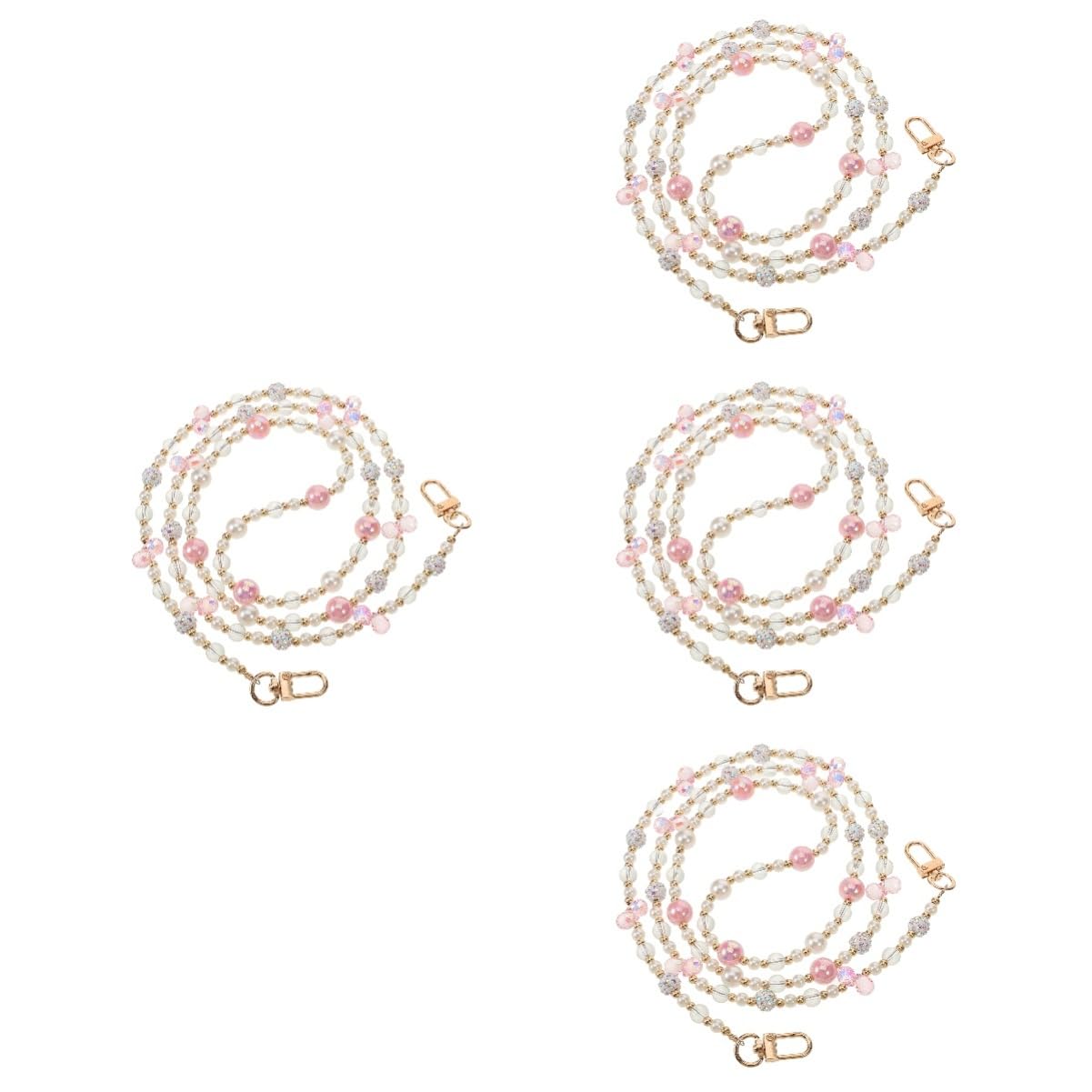 NUOBESTY 4piezas Cadena De Bolso De Perlas Para Reparación Strap De Reemplazo Para Bolso De Diseño y Práctico Para Regalar Cumpleaños y