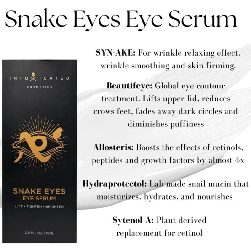 Intoxicated Cosmetics Snake Eyes Eye Serum 15 ml - Bakuchiol Under Eye Solution for Women and Men - Lift | Tighten | Brighten - Image 2