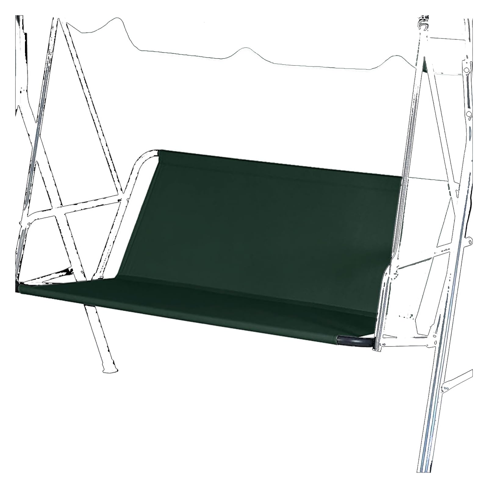 Swing Replacement Seat Cover,600D Oxford Waterproof Seat Replacement Fabric for Detachable Swings 2/3 Seater,Swing Chair Cushion Tear-resistant for Porch Patio Garden,Green,127x48x52cm