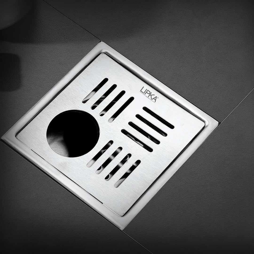 LIPKA Pink Exclusive Square Flat Cut Floor Drain with Hole | 6 x 6 Inches | 304-Grade Stainless Steel Floor Trap with Matte Finish | Drain Jali for Bathrooms (B0CH34CPJK) Amazon Price History, Amazon Price Tracker