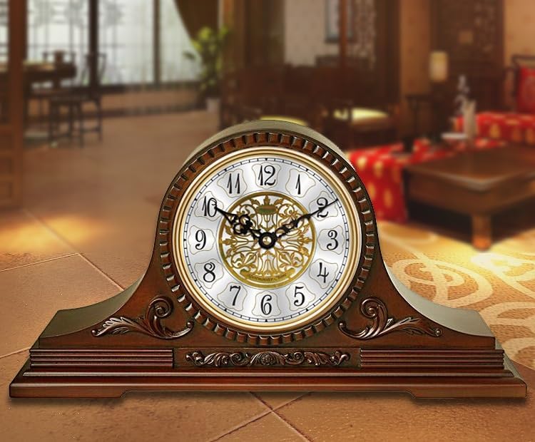 Mantel Table Clock Classic Table Clock European Style Wooden Table Clock Retro Living Room Dining Room Study Table Clock Living Room Home Decor
