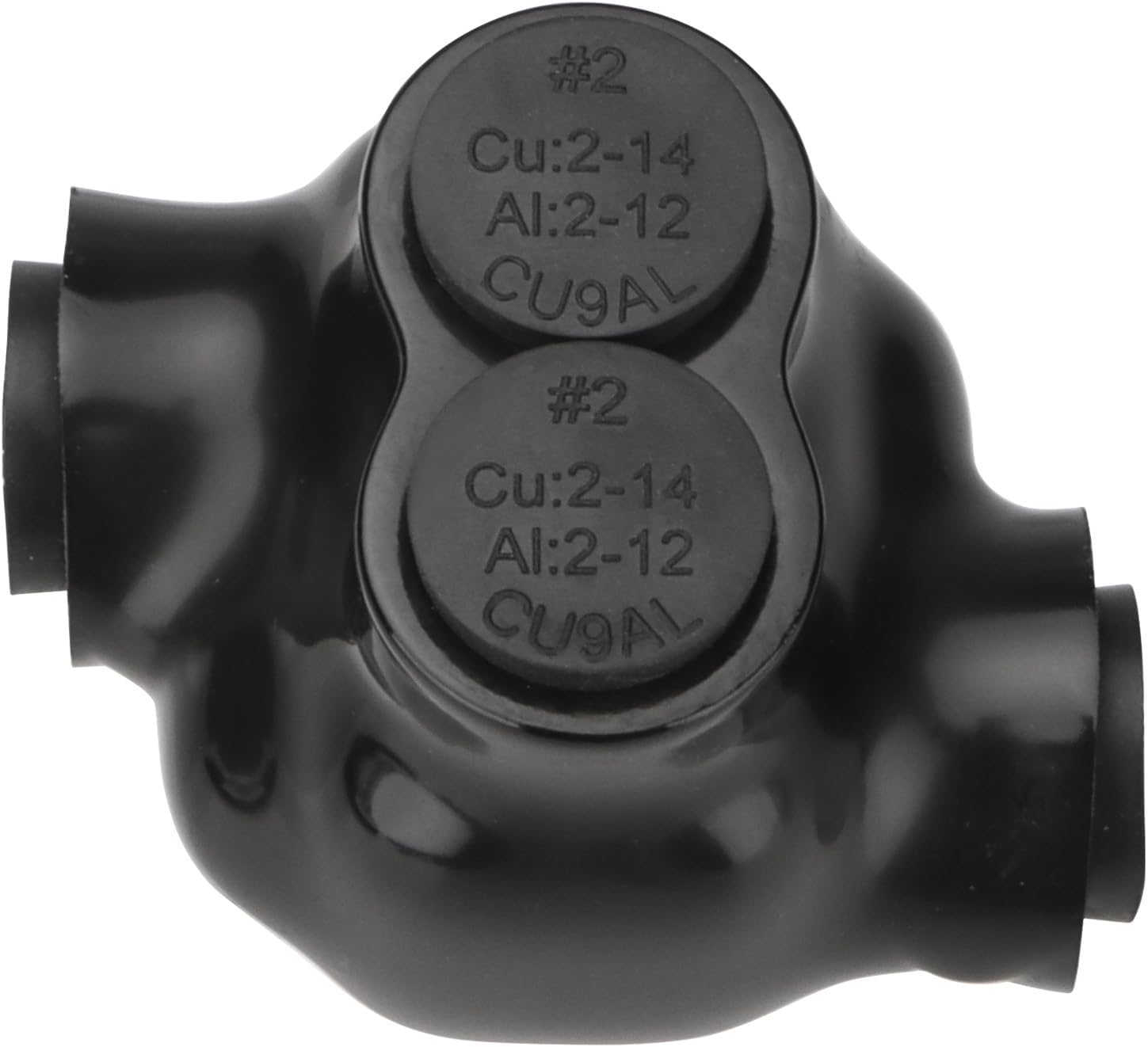 Wengart Insulated Multi-Tap Connector S2-1,Single Sided Entry 2-14AWG Aluminum CU9AL Pre-Filled with Oxide Inhibitor for Copper and Aluminum Wire Cable Connector Black
