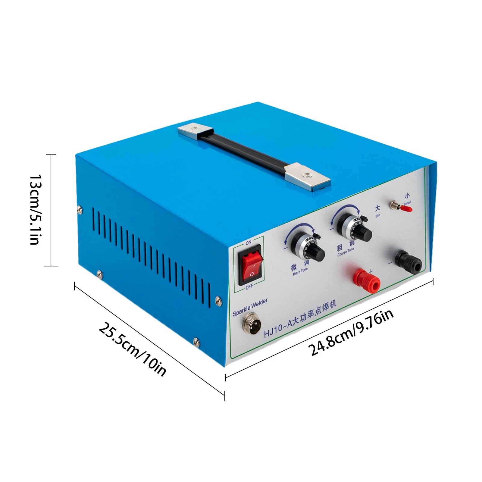 Puls Punktschweißgerät, 500W 100A Professionelle Schmuck Punktschweißmaschine Mit FußPedal, Schweißmaschine für Platin, Gold und Stahl (Blau - 100A)