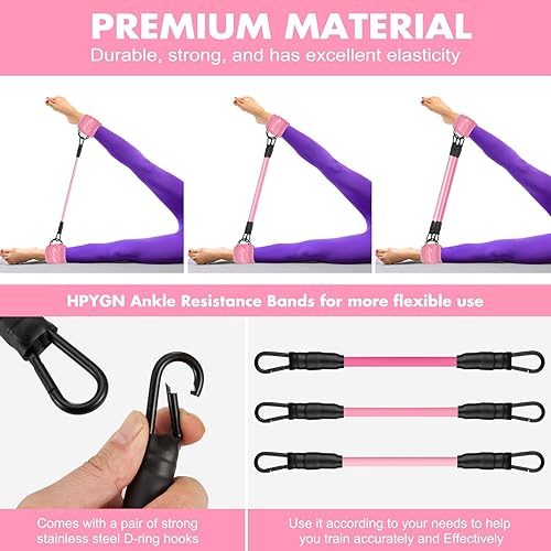 Miniatura 5 de Bandas de resistencia de tobillo, bandas de tobillo para entrenar con puños, bandas de resistencia para entrenamiento de piernas y glúteos, equipo