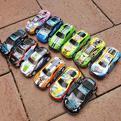 Himeeu 12 Pull Back Racing Cars Die Cast Race Car Vehicles Playset,2.7 Inch Metal Friction Powered Car Toys For Toddlers #TOP4