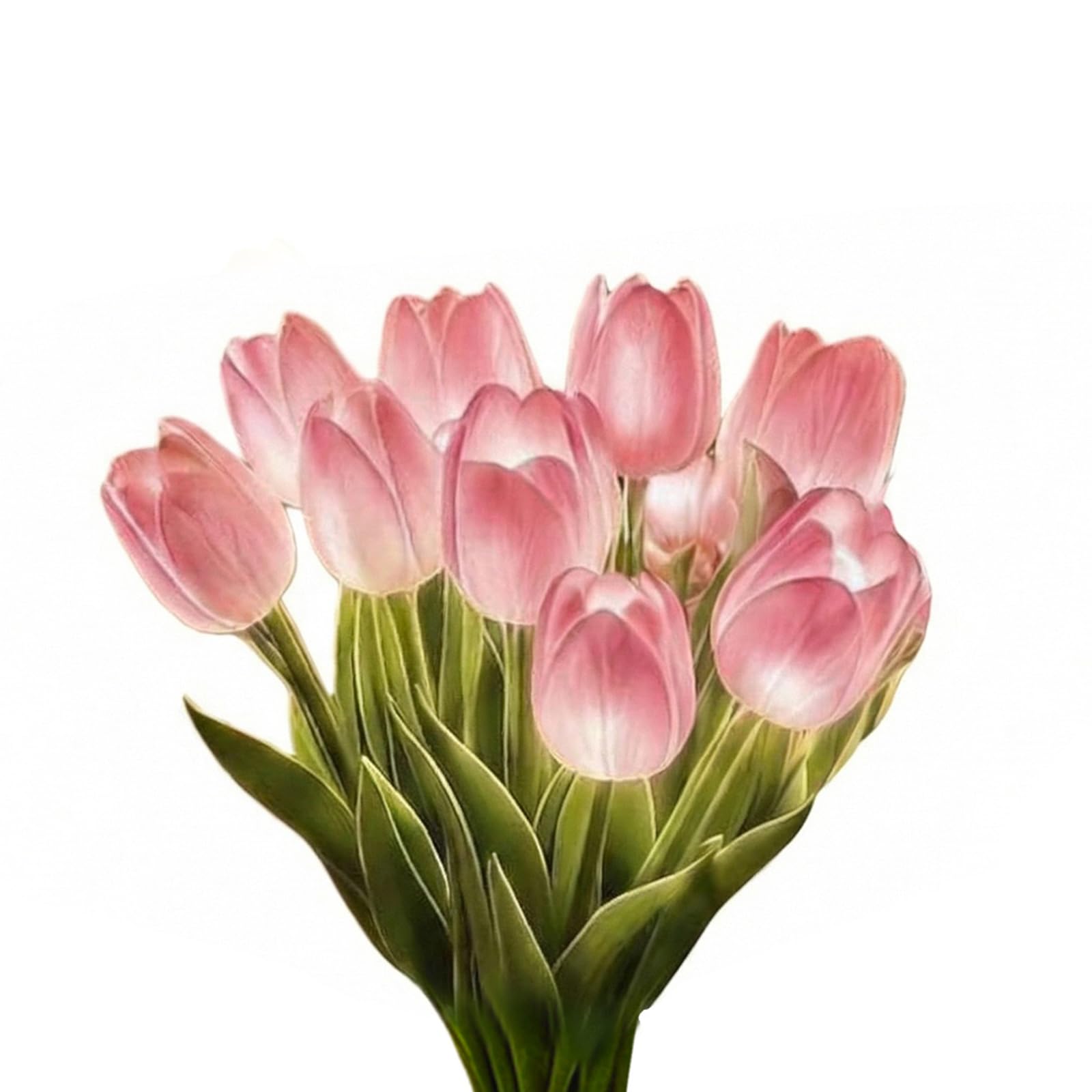 Set da 15 alberi di tulipani scintillanti con lampada a bouquet con vasi per decorazione da camera da letto, regalo romantico e radiante per la Festa della Mamma