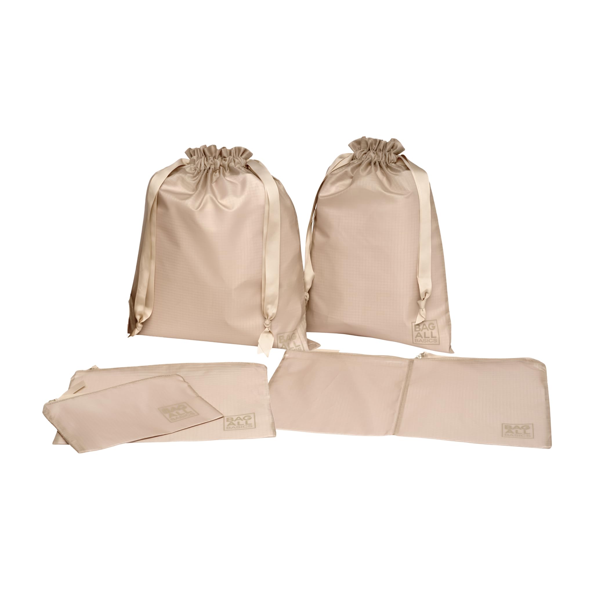 Bag-all Packing Cubes Zestaw z nylonu pochodzącego z recyklingu – 5-częściowy zestaw organizerów podróżnych, worki kompresyjne i torby na walizki i szafy na ubrania, sortowanie ubrań, bielizny i