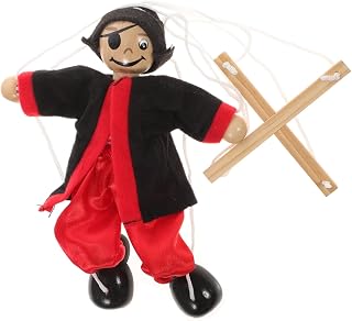 BCOATH Fantoches De Marionete De Corda Para Adultos Fantoches De Mão Para Crianças Playset Fantoche De Pirata Fantoche De Mão Palhaço Engraçado Artesanato Pirata Marionete De Madeira